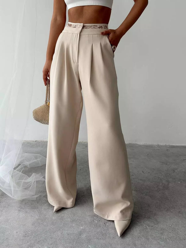 Lace High-Waist Pants