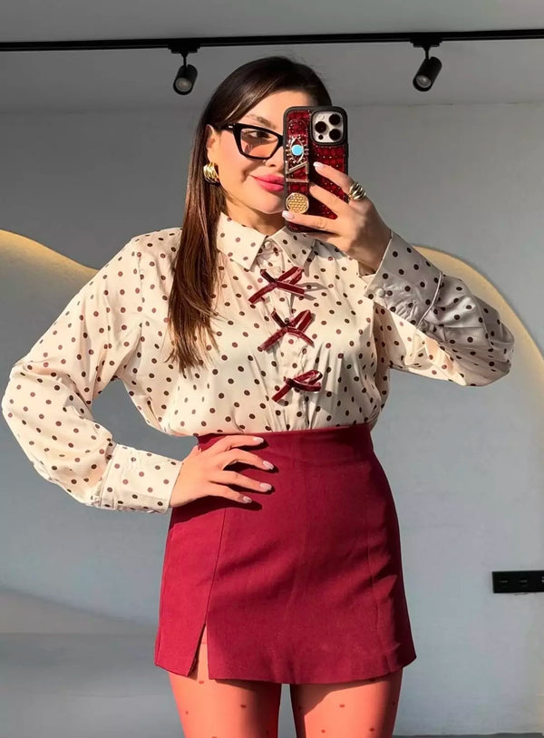 Polka Dot Bow Shirt