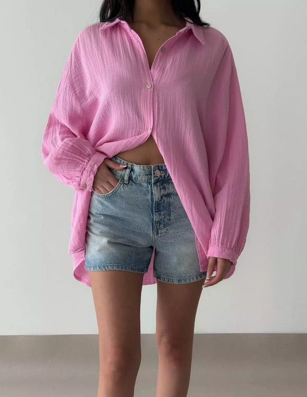 Crinkled Oversize Shirt