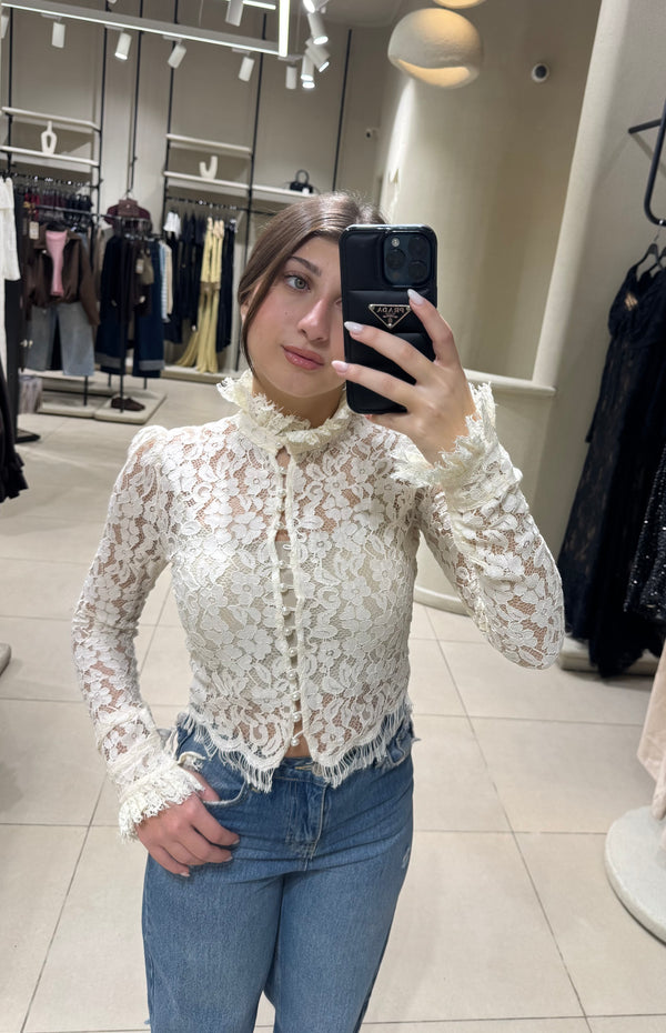 High Neck Lace Top