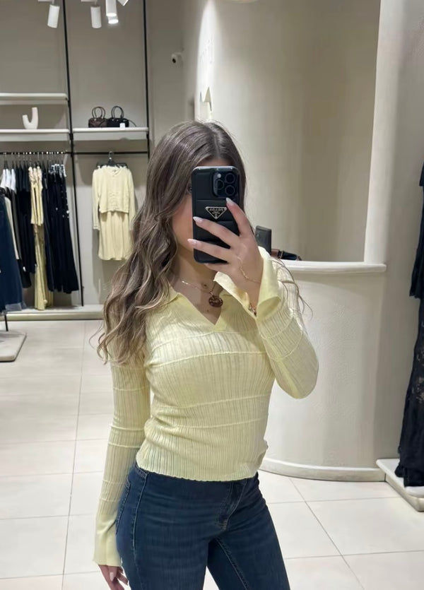 Knitted Collar Top