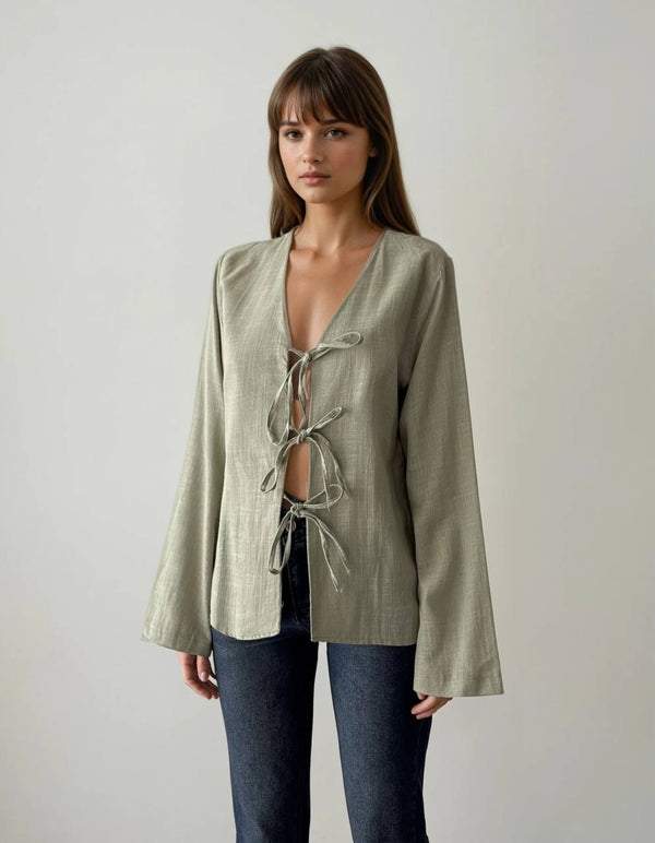 Bow Linen Shirt
