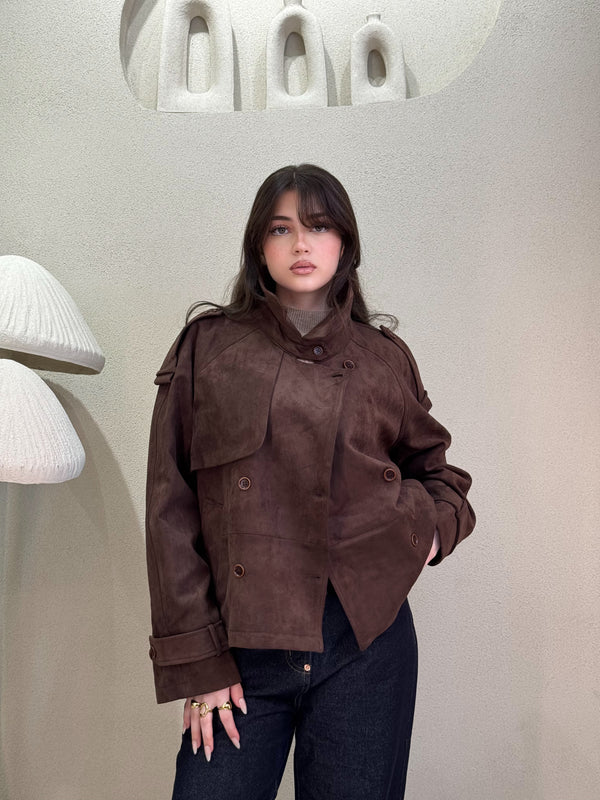 Suede Trench Short Jacket
