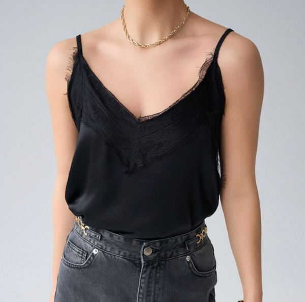 Lace Detail V Neck Tank Top