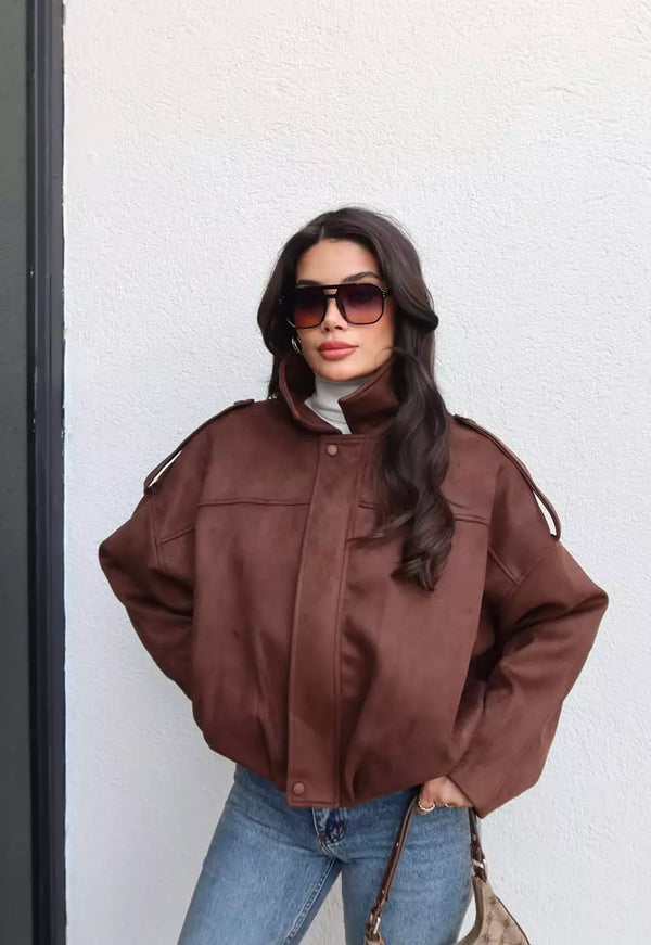 Suede Bomber Jacket