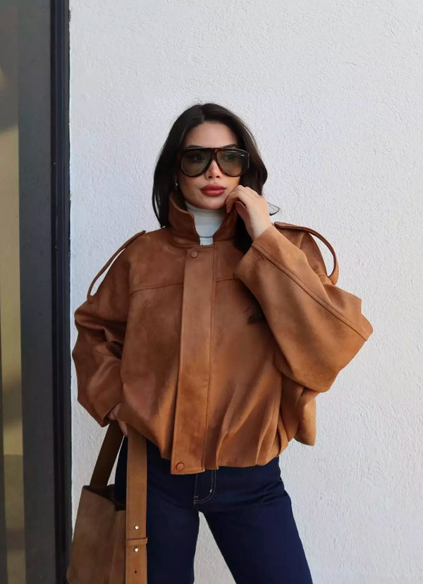 Suede Bomber Jacket